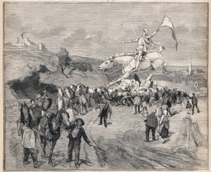 Převoz sochy Johanky z Arku z Paříže do Chinonu. Rytina v „“Le Petit Parisien““ dne 13.08.1893. od Anonymous Anonymous