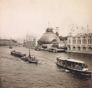 Univerzální výstava 1900 - Expozice Universelle de 1900 v Paříži: Panoramatický pohled na Seinu, levý břeh - soukromá sbírka od Anonymous Anonymous