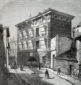 Pohled na bývalou věznici La Force, rue du roi de Sicily v Paříži v 19. století, rytina, soukromá sbírka od Anonymous Anonymous