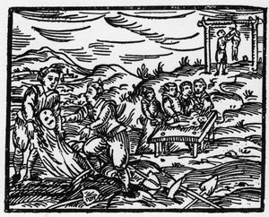 Čarodějnice odstrašující mrtvé na hřbitově - “” Compendium Maleficarum””, pojednává o čarodějnicích, jejich zlu a jejich třídění Francesco Maria Guazzo nebo Guaccio nebo Guaccius (15?? -16??) Soukromá sbírka 1608 od Anonymous Anonymous