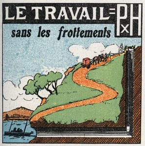 Práce a síla: práce bez tření. Anonymní ilustrace z roku 1925. Soukromá sbírka. od Anonymous Anonymous
