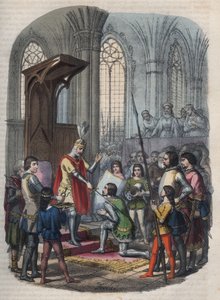 rytířství - Artuš I., vévoda z Bretaně nebo Arthur Plantagenet, po převzetí Gournay-en-Bray je pasován na rytíře Filipem II. nebo Filipem Augustem od Anonymous Anonymous