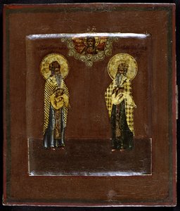 Svatí Gurias z Kazaně a Varsonofius z Tveru, 17. století od Anonymous Russian icon painter