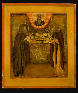 Svatí Zosima a Savvatiy ze Solovek, konec 18. stol. od Anonymous Russian icon painter