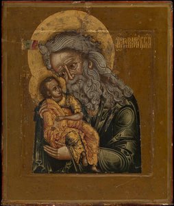Simeon, Bůh-přijímač, 1800 od Anonymous Russian icon painter