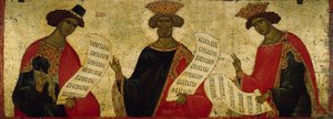Proroci Daniel, David a Šalomoun, c. 1497 od Anonymous Russian icon painter