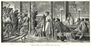Banket Agathonu, starověké Řecko, podle Platóna (litho) od Anselm Feuerbach