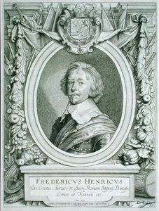 Frederick Henry (1584-1647) hrabě z Nassau-Dillenburg, z „Portraits des Hommes Illustres“, vydáno 1706 (rytina)