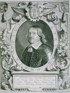 Frederick William, saský kurfiřt, z „Portraits des Hommes Illustres“, rytý Petrus de Iode, vydáno 1706 (rytina) od Anselmus van (after) Hulle