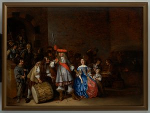 Guardroom Scene (öljy paneelissa) od Anthonie (1601 73) Palamedesz
