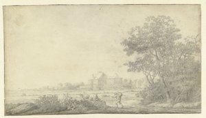 Pohled na Huis ter Nieuburch, Rijswijk, při pohledu z východu od Anthonie Jansz. van der Croos