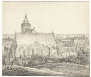 Kostel Buurkerk v Utrechtu od Anthonie Waterloo