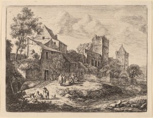 Náměstí před hostincem od Anthonie Waterloo