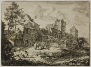 Dvorek před hostincem, z knihy Dvanáct krajin