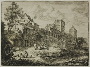 Dvorek před hostincem, z knihy Dvanáct krajin