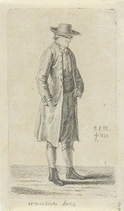Muž s rukou v kapse saka Valonský farmář (titul na objektu) 12 studijních figurek (název série) od Anthonie Willem Hendrik Nolthenius de Man