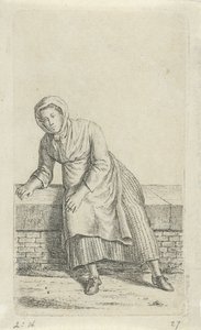 Žena sedí na zdi 12 studijních figurek (název série) od Anthonie Willem Hendrik Nolthenius de Man