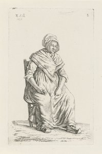 Sedící farmářka z Valonska Farmáři a farmářky ze Spojeného království Nizozemska (název série) od Anthonie Willem Hendrik Nolthenius de Man