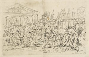Satyr s tančícími nymfami Bacchanals (název série) od Anthonie de Winter