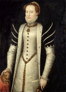 Portrét šlechtičny se štěnětem, 1555 (olej na dubové desce)