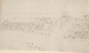 Panorama Londýna při pohledu ze Southwarku: Durham House až Barnard