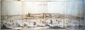 Panoramatický pohled na Brusel od Anthonis van den Wyngaerde