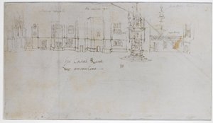 The Fountain Court, Hampton Court Palace, c.1544 (pero a inkoust a tužka na papíře) od Anthonis van den Wyngaerde