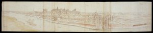 Pohled na palác Hampton Court od jihu, s řekou v popředí, 1558 (pero a hnědý inkoust a akvarely přes černou křídu) od Anthonis van den Wyngaerde