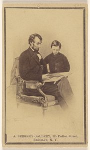 Prezident Lincoln čte Bibli svému synovi Tadovi od Anthony Berger