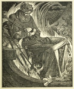 Smrt krále Warwulfa, hospoda. 1915 (rytina) od Anthony Frederick Augustus Sandys