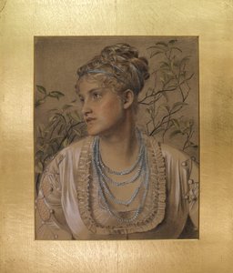 Mary Sandys (1845-1920), kolem 1871-73 (barevné křídy na lesklém papíře) od Anthony Frederick Augustus Sandys