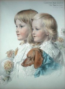 Portrét Conrada a Fialový květ od Anthony Frederick Augustus Sandys