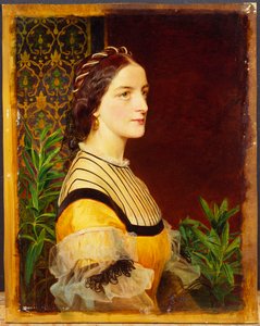 Portrét dámy, hlava a ramena, 1860 od Anthony Frederick Augustus Sandys