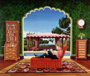 Boy Reading, 1983 (akryl na palubě) od Anthony Southcombe