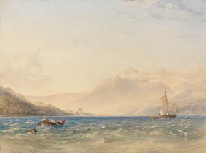 Hlava jezera Loch Fyne s hradem Dindarra od Anthony Vandyke Copley Fielding