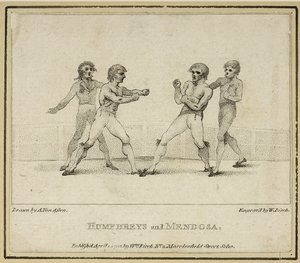 Humphreys a Mendoza, rytý William Birch, publikoval v roce 1792 (litho) od Anthony van (after) Assen