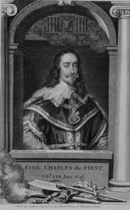 Karel I. (1600-49) král Velké Británie a Irska z roku 1625, vyryl George Vertue (1684-1756) (rytina) od Anthony van (after) Dyck