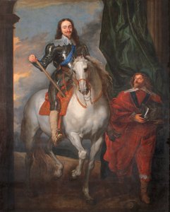 Karel I. na koni s M. De St. Antoine (olej na plátně)