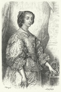 Henrietta Maria z Francie, královna choť Karla I. Anglie, Skotska a Irska (rytina)
