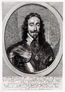 Portrét Karla I. (1600-49) vyrytý Williamem Faithornem (1616-91) 1658 (rytina) od Anthony van (after) Dyck