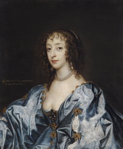 Henriette Marie de France - Portrét francouzské královny Henrietty Marie (1609-1669) od Dycka, Sir Anthony van