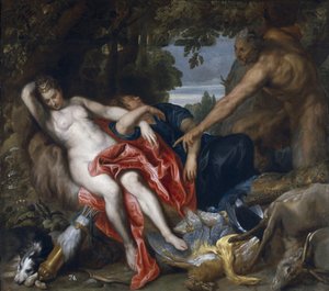 Dianu a její nymfu překvapil satyr od Anthony van Dyck