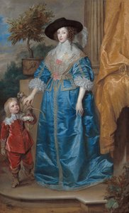 Německy: Portrét královny Henrietty Marie s trpaslíkem sirem Jeffrey Hudsonem Královna Henrietta Marie se sirem Jeffrey Hudsonem od Anthony van Dyck