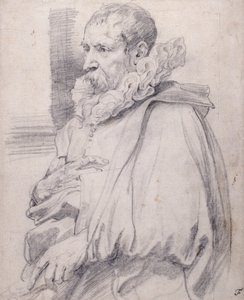 Pieter Brueghel mladší (černá křída na bílém papíře) od Anthony van Dyck