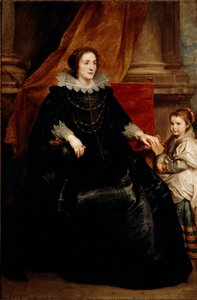 Portrét kvalitní dámy a její dcery Malba Antoine (Antoon nebo Anton) Van Dyck (1599-1641) od Anthony van Dyck