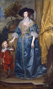 Královna Henrietta Marie se sirem Jeffreym Hudsonem od Anthony van Dyck