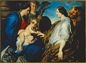 Mystický sňatek svaté Kateřiny Alexandrijské (malba na plátně) od Anthony van Dyck
