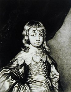 Portrét George, vévody z Buckinghamu (1592-1628) vyrytý Robertem Dunkartonem (1744-c.1817) z Illustrious Characters in British History (mezzotinta)