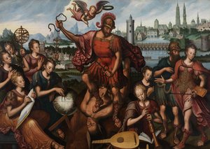 Mars, obklopený uměním a vědami, dobývá nevědomost od Anthuenis (1536 1613) Claeissins or Claeissens