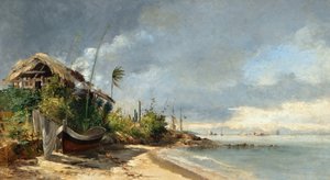 Pohled na pláž, São Domingos, Niterói, RJ od Antonio Parreiras